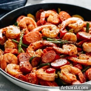 Shrimp and Sausage Vegetable Skillet.