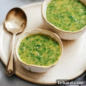 two small dishes of green chimichurri