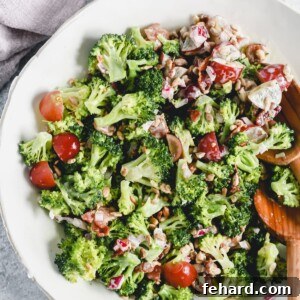 bowl of fresh broccoli salad