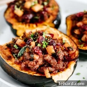 Close up of Stuffed Acorn Squash
