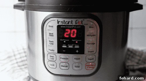 closeup view of the instant pot digital menu