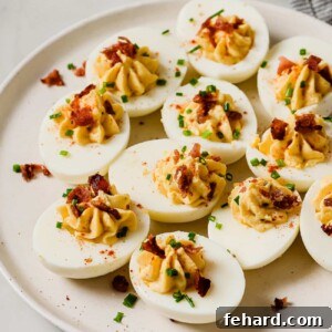 overhead view of deviled eggs