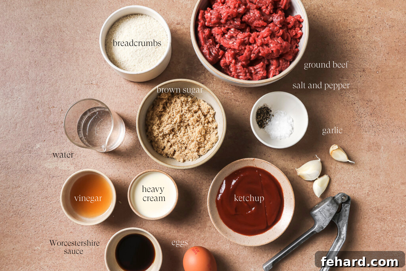 Irresistible Party Meatballs 3 ingredients on a countertop to make cocktail meatballs