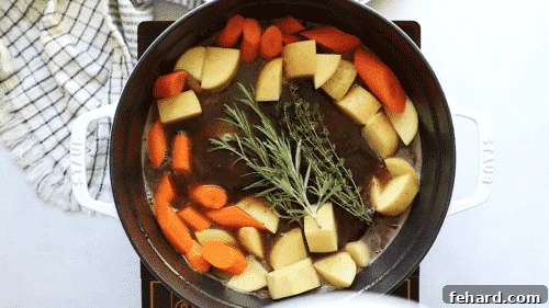 Tender Whole30 Pot Roast 11 Overhead view of Pot Roast in a Dutch oven pot
