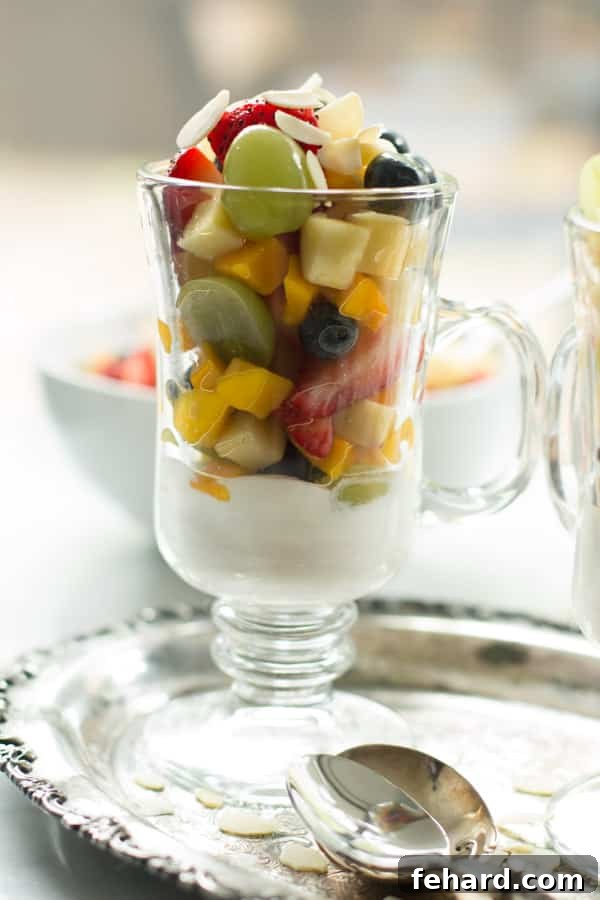 A close-up shot of the Quick Easy Fruit Salad in a bowl, showcasing its colorful variety.