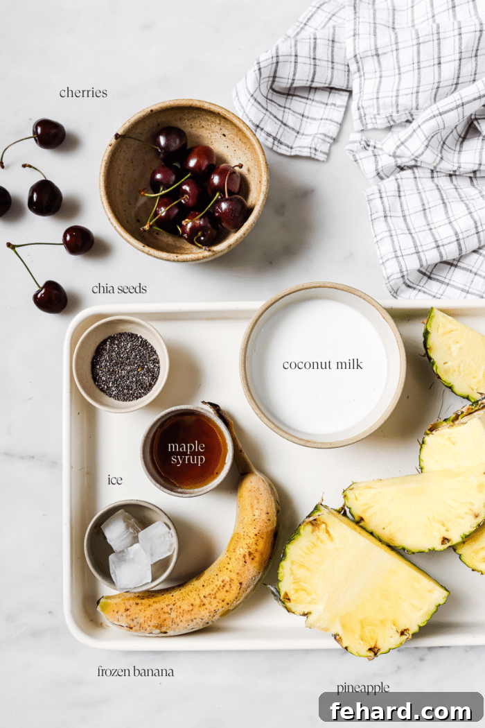 Pre-measured ingredients on a white marble countertop.