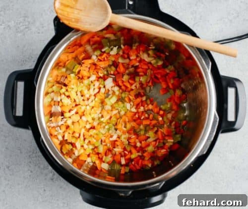 Sautéed vegetables in an Instant Pot