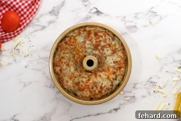 Cheesy Pizza Bread baked in Bundt Pan.