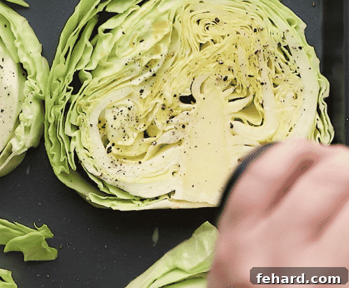 closeup of a slice of cabbage