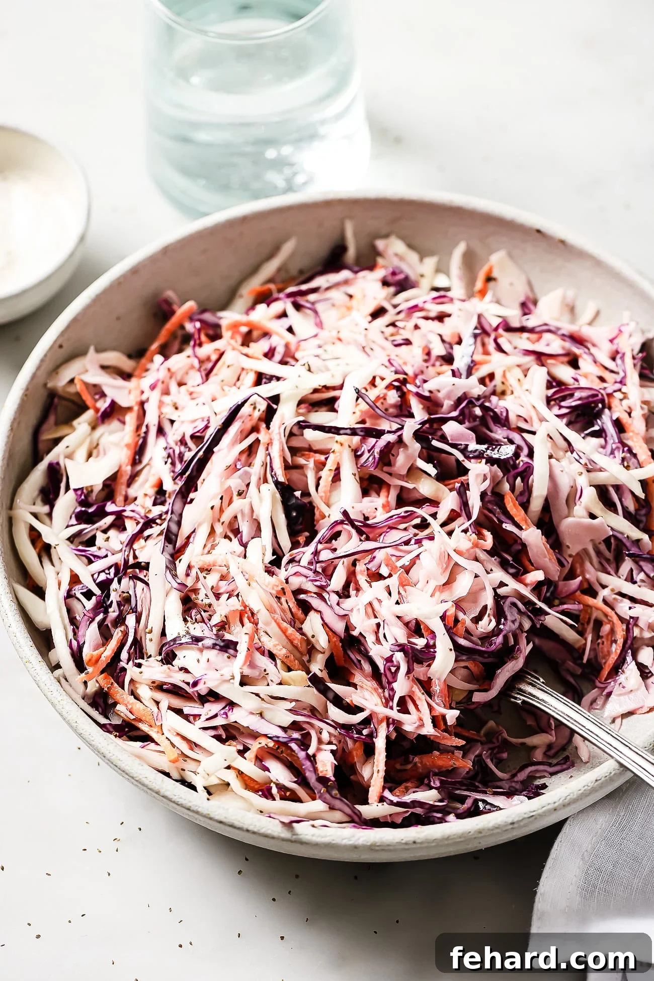 Crisp and Creamy Coleslaw 3 Overhead photo of coleslaw salad recipe