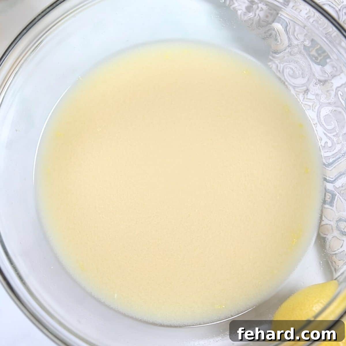 Lemon Sauce in glass bowl.