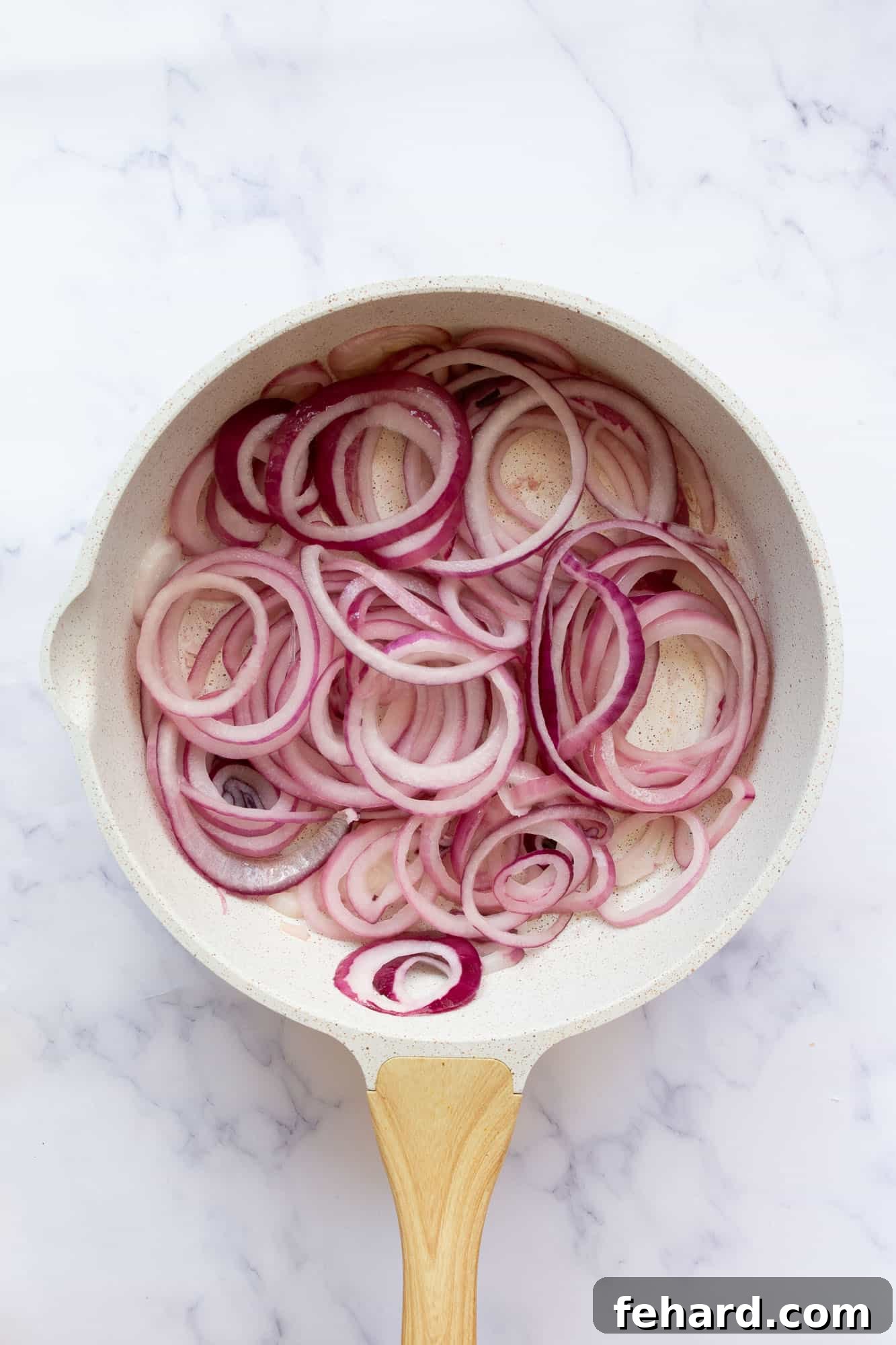 sauteed onions in a skillet