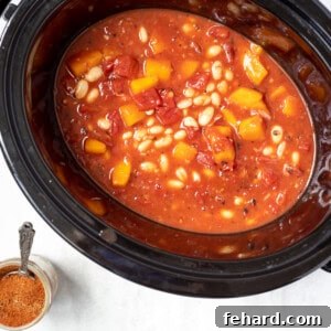 Butternut Squash Chili in slow cooker