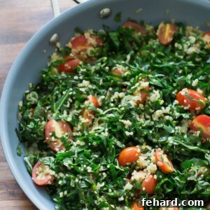 warm collard quinoa salad