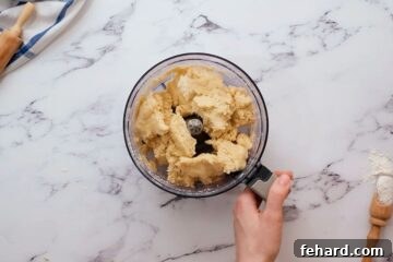 Pie Crust Dough Formed together in food processor.