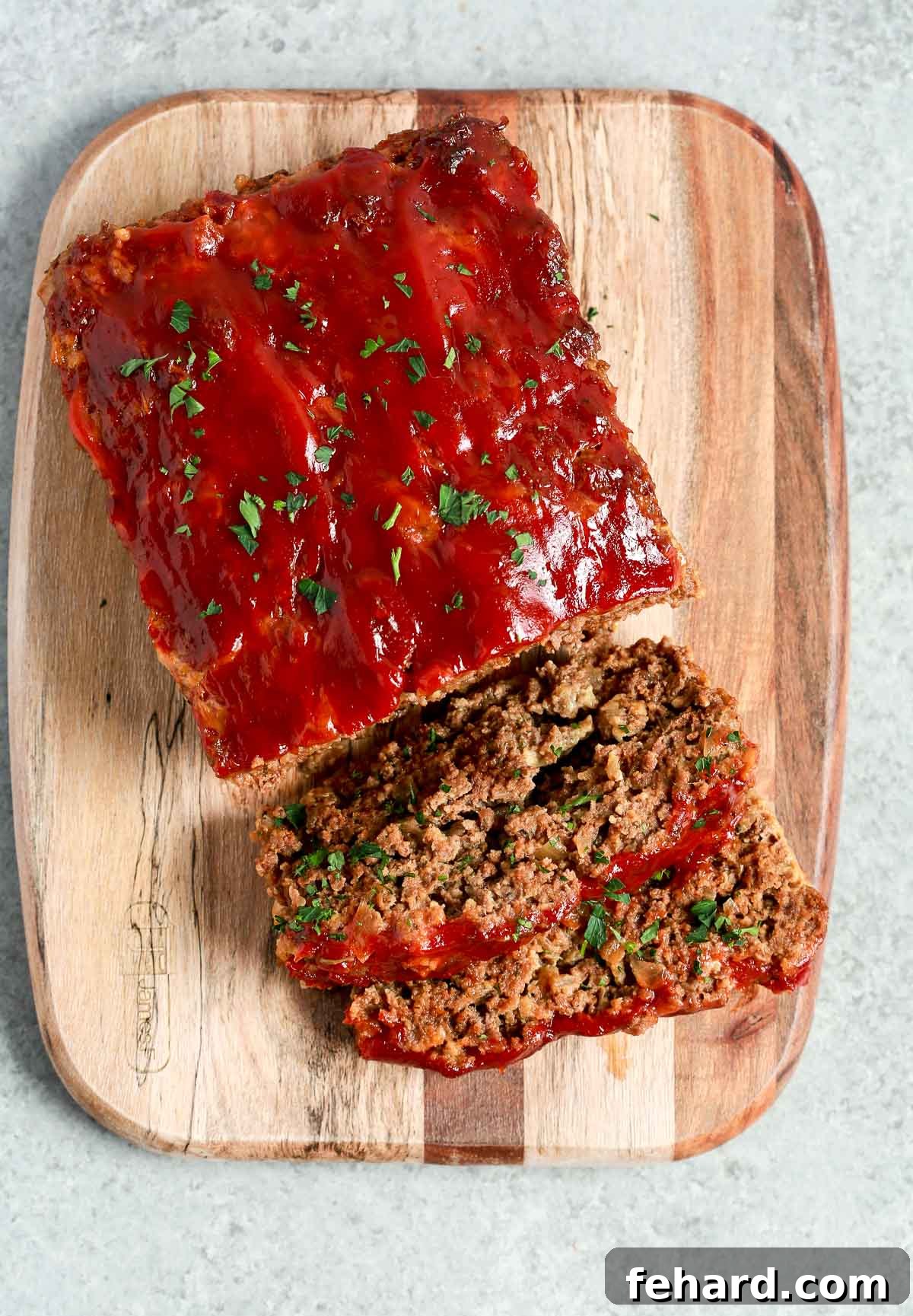 Guilt Free Meatloaf Perfection 9 looking down on a lean ground beef meat loaf