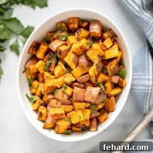 Bowl of Crispy Air Fried Sweet Potatoes.