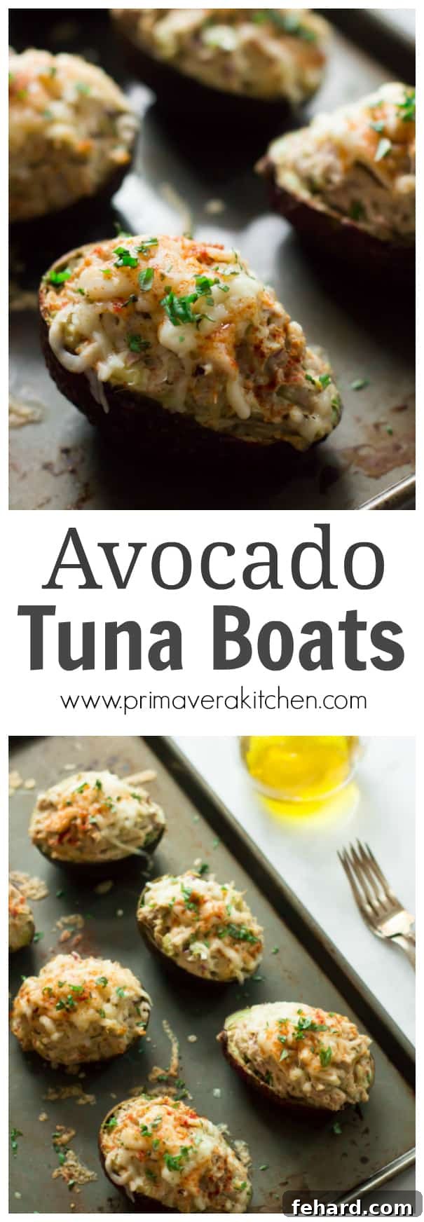 Avocado Tuna Boats - This Avocado Tuna Boats recipe makes a healthy, quick, easy and delicious snack, lunch or light dinner. These boats are also gluten-free, dairy-free, paleo friendly and low-carb. 