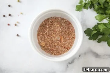 Bowl of homemade spice rub for pork chops.