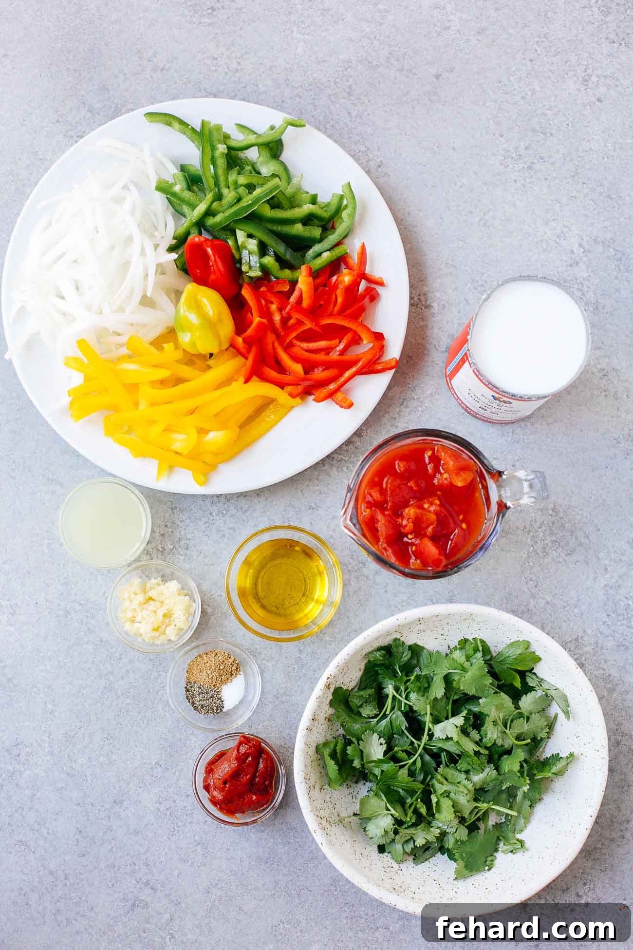 Vibrant Brazilian Fish Stew 3 Ingredients needed to make moqueca de peixe.