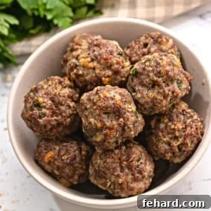 Bowl of Baked Meatballs.