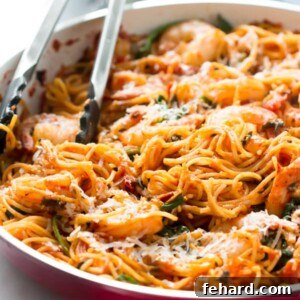 One-Pan Shrimp Spaghetti