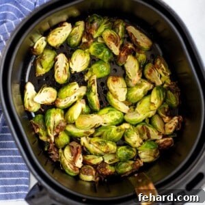 Crispy Brussels Sprouts in air fryer.