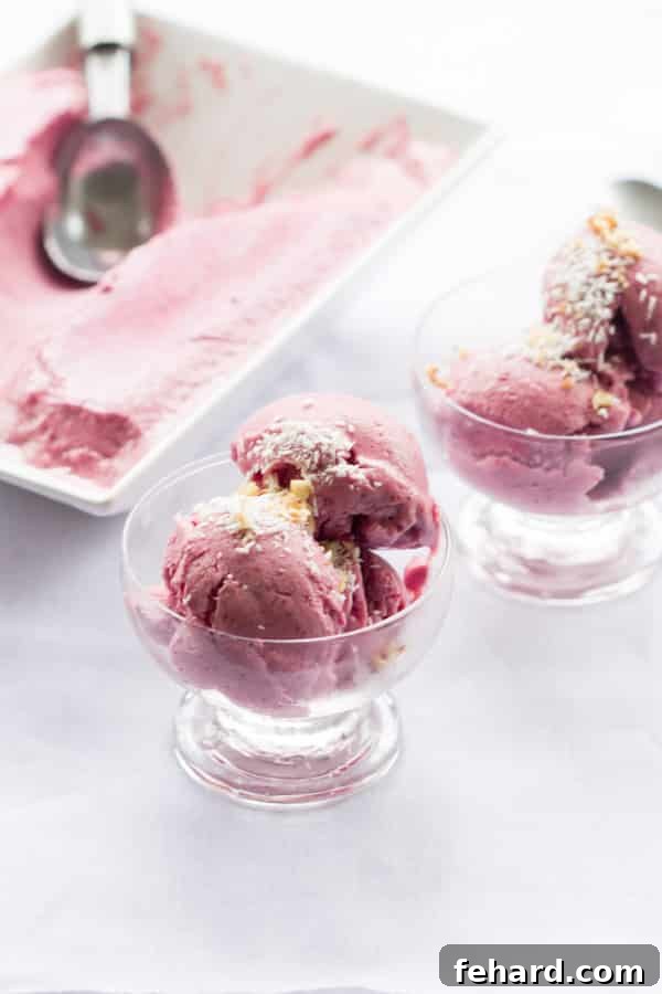 Quick and Healthy Strawberry Ice Cream Recipe - Dairy-Free and Refined Sugar-Free Dessert.