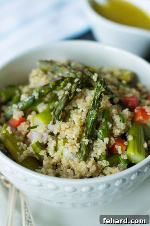 quinoa salad with roasted asparagus