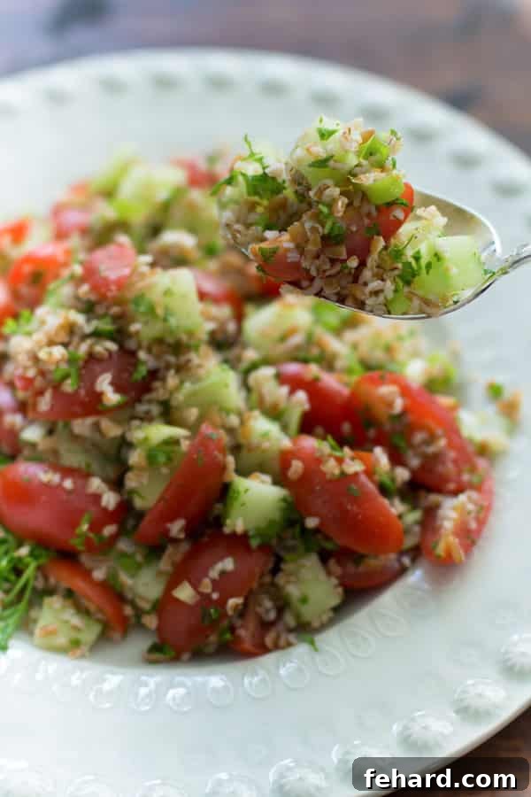 Spoonful of tabbouleh