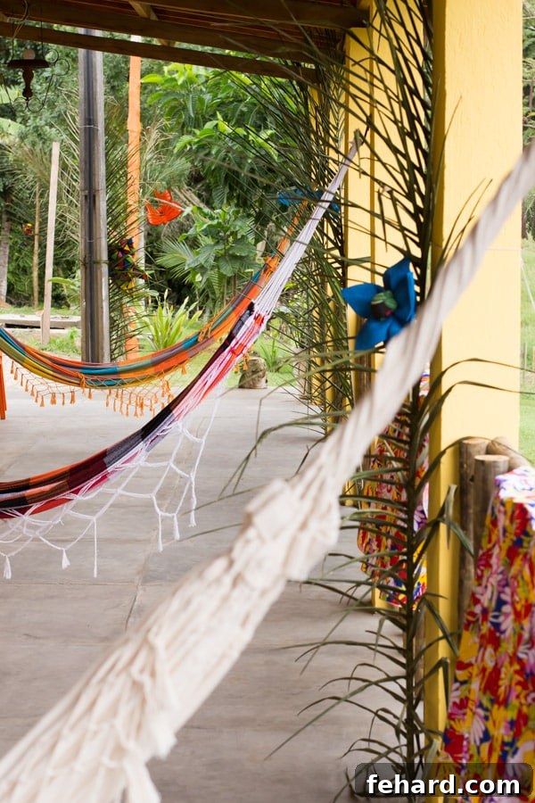 Relaxing on a hammock at a Brazilian farm during Festa Junina