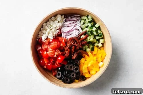 ingredients to make Mediterranean Salad