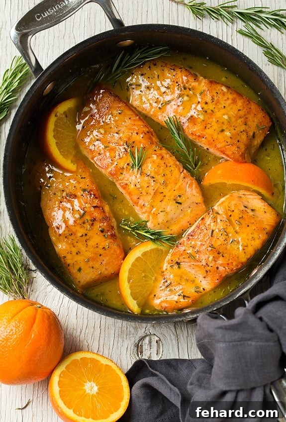 Any Night Salmon Dinner Recipes Baked Pan Seared or Broiled 16 Primavera Kitchen's Easy Orange Rosemary Glazed Salmon, featuring a vibrant glaze.