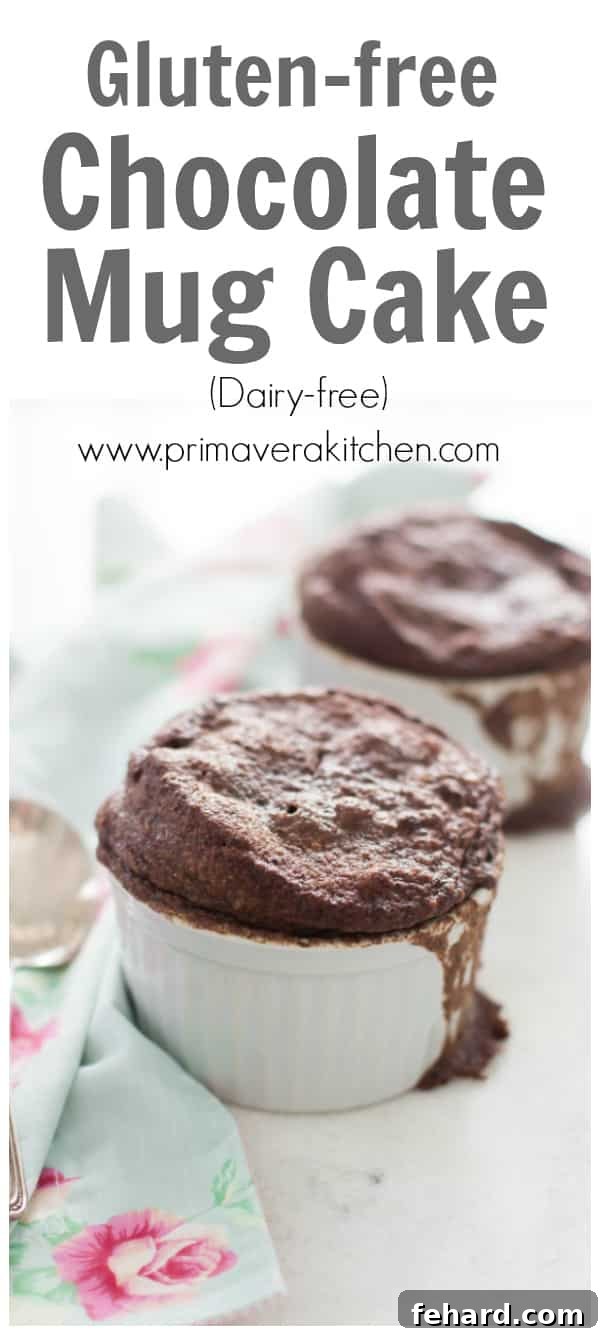 Gluten-free Chocolate Mug Cake - Looking for a delicious and quick back-to-school healthy snack? This gluten-free and dairy-free chocolate mug cake is ready in just 3 minutes and tastes amazing!
