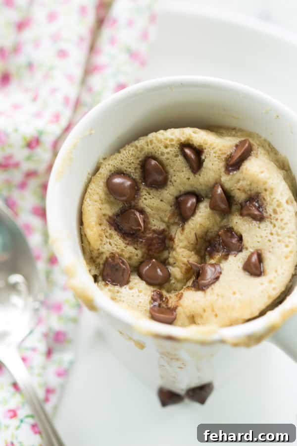 Two variations of Gluten-free Mug Cake On-the-Go, one in a mug and one in a portable container.