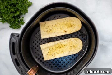 Toasted French bread in air fryer.