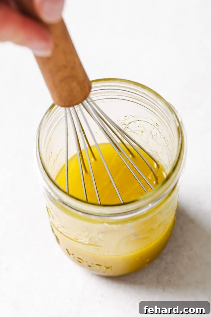 Vinaigrette in a mason jar 