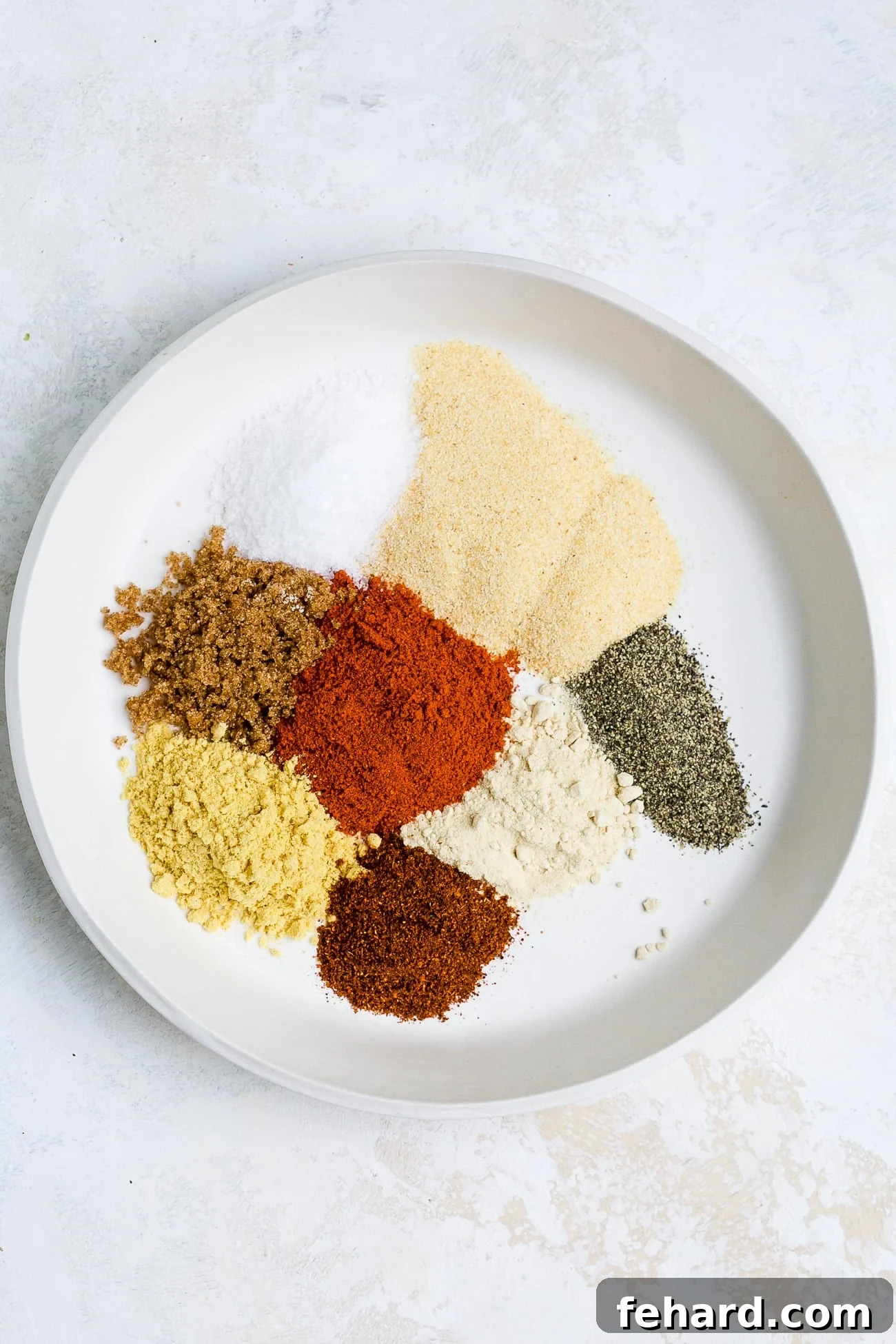 Grill Master Blend 6 BBQ seasonings on a plate.