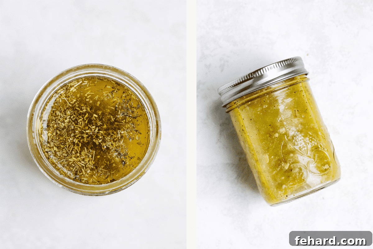 a set of two photos of Italian dressing