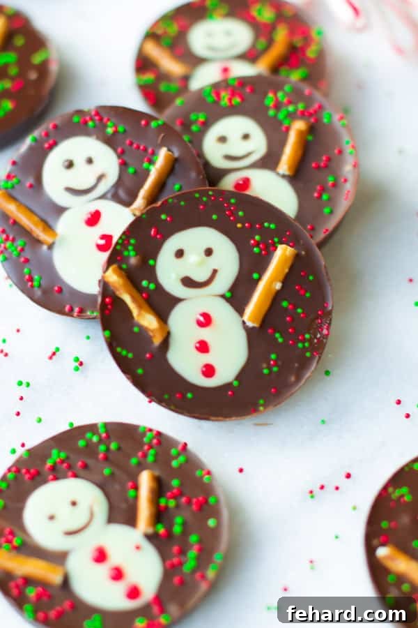 Snowman Chocolate Cups - a cute and easy Christmas dessert recipe.
