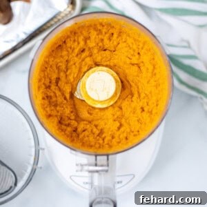 Sweet Potato Puree in food processor.