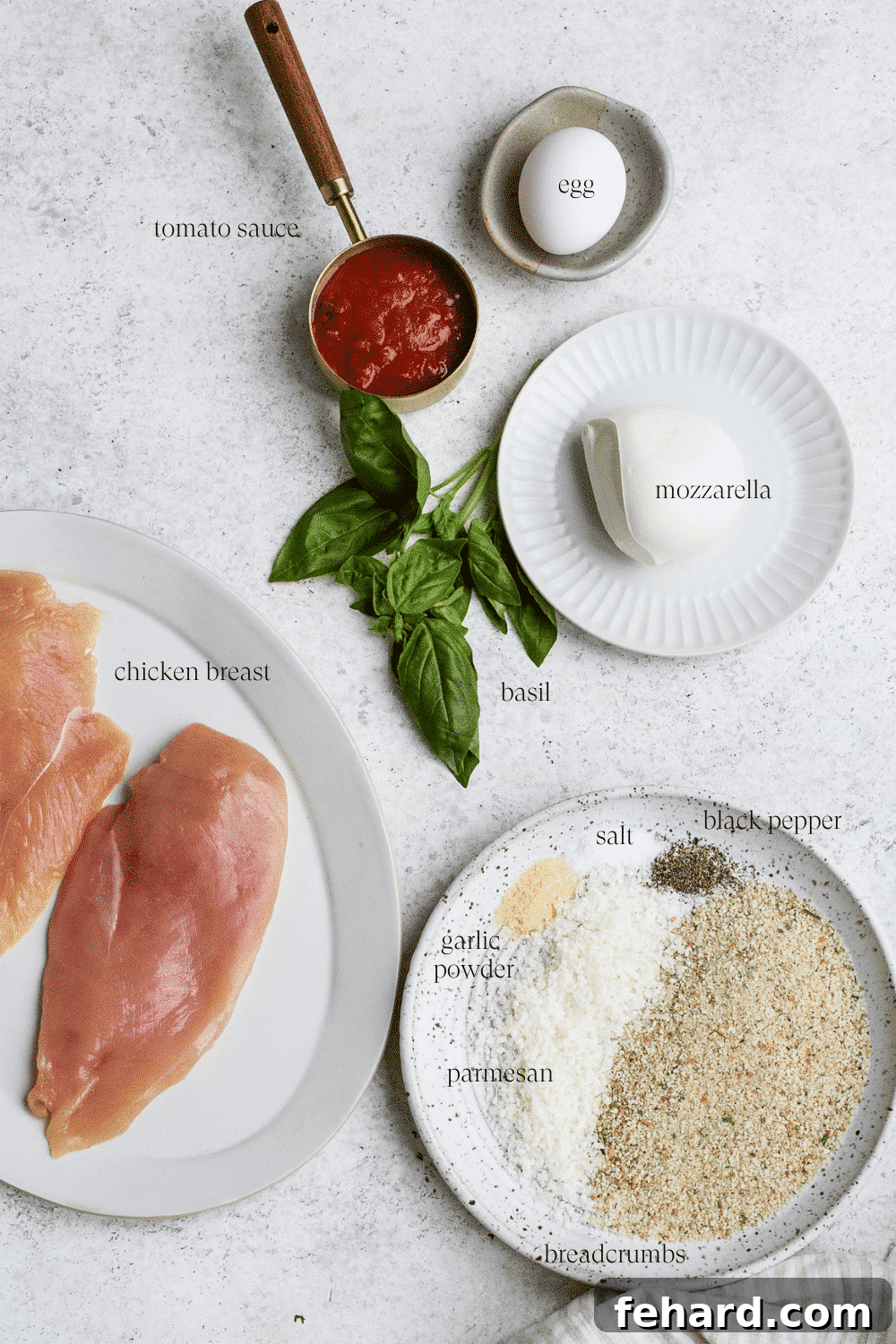 Homestyle Chicken Parmesan Bake 3 Ingredients for chicken parmesan.