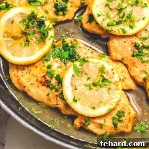 Honey Lemon Chicken Breast in Nonstick Skillet.
