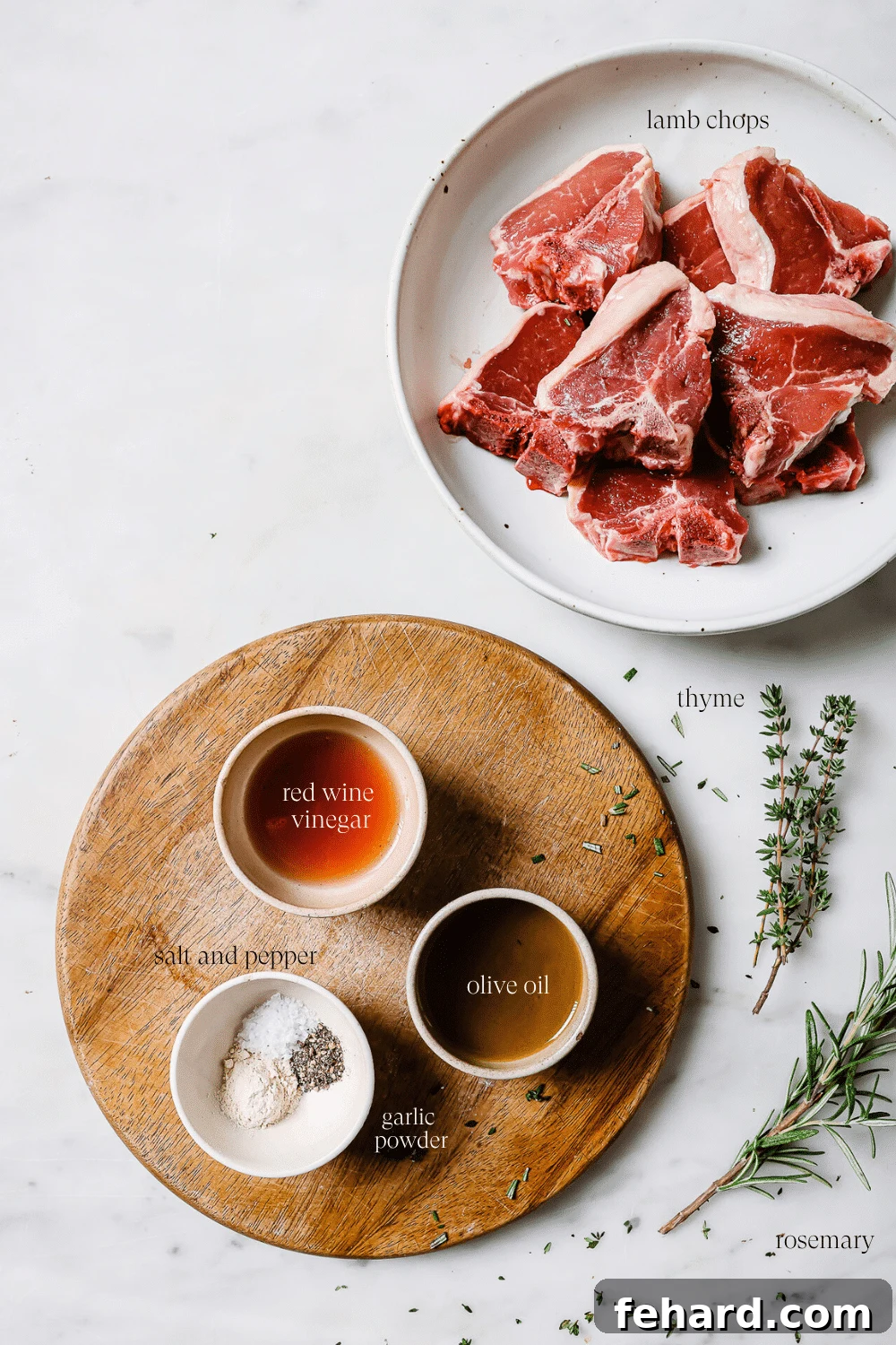 Small bowls of pre-measured ingredients. 