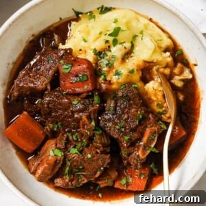 Guinness Braised Short Ribs in a pot