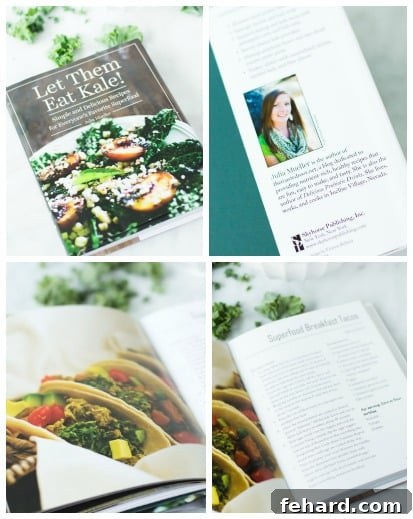 Collage of inspiring photos from the 'Let Them Eat Kale!' cookbook by The Roasted Root