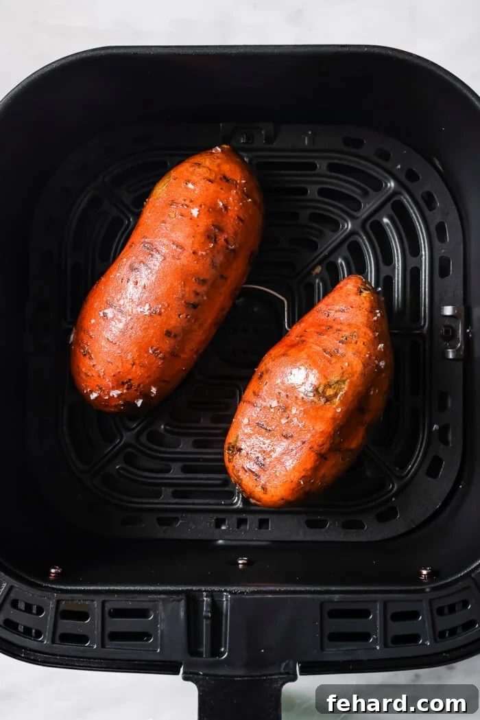 sweet potato in an air frier 