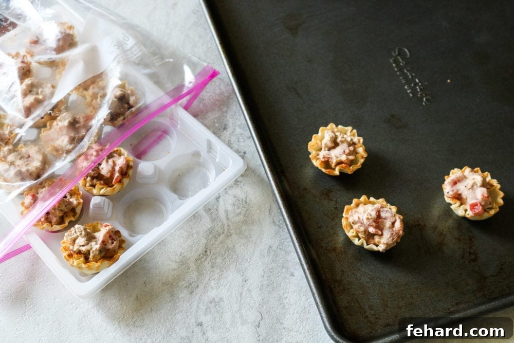 Frozen Sausage Bites on sheet pan ready to bake