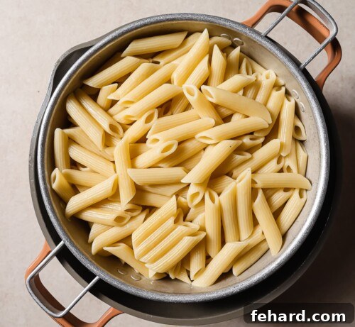 cooked ziti drained