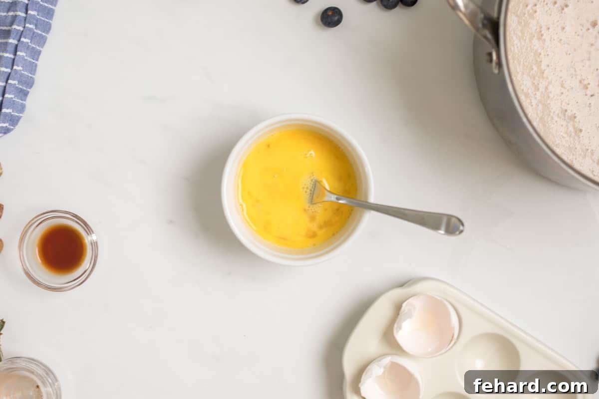 old fashioned tapioca pudding 2 large eggs whisked with ½ cup of prepared tapioca pudding.